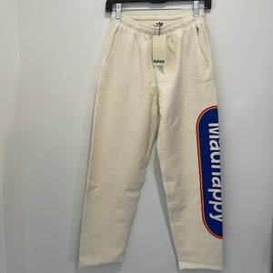 New MADHAPPY cream French terry classic pill universal sweatpants Xsmall